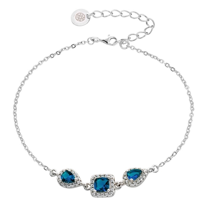 Oxette Sterling Silver Bracelet 02X01-03311 with Platinum Plating and semi precious stones (zirconia)