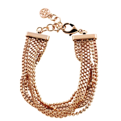 Oxette Bracelet 02X15-00298 with rose gold brass