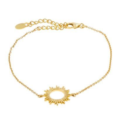 Handmade sterling silver bracelet Evrima sun with gold plating Bracelet-ENG-KB-2309-G
