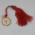 Handmade charm 2024 tree of life gold brass with tassel and crystals Gouri-2024-061 length 13 cm width 2.5 cm Image 2