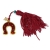 Handmade charm 2024 lucky horseshoe gold brass with tassel and crystals Gouri-2024-051 length 13.5 cm width 2.5 cm