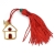Handmade charm 2024 sweet home gold brass with tassel and crystals Gouri-2024-045 length 13 cm width 2.5 cm