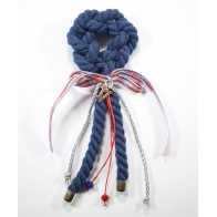 {[el:Χειροποίητο Γούρι 2017 με μπλε πλεκτό κορδόνι και κρύσταλλα. Gouria-2017-205-Blue;[en:Handmade Charm 2017 with blue knitted cord and crystals. Product Code : [Gouria-2017-205-Blue;}