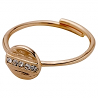 Pilgrim ring with rose gold plated brass and precious stones (quartz crystals) 161724004