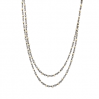 Oxette Sterling Silver Necklace 01X01-04494 with Platinum Plating and Precious Stones (Pearls)
