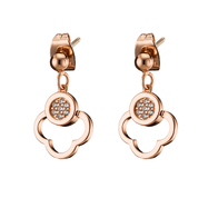 Loisir Earrings 03L15-00695 Flowers with Rose Gold Brass and semi precious stones (Zirconia)