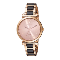 Loisir Watch 11L05-00503 with rose gold metallic case and plastic bracelet