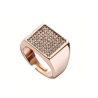 Oxette δαχτυλίδι 04X15-00105 από ροζ ορείχαλκο με ημιπολύτιμες πέτρες (ζιργκόν)