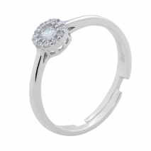 Σετ κοσμημάτων Prince Silvero (κολιέ, σκουλαρίκια και δαχτυλίδι) από επιπλατινωμένο ασήμι 925ο με ημιπολύτιμες πέτρες (ζιργκόν). JD-SE170-SET δαχτυλίδι μέρος του σετ