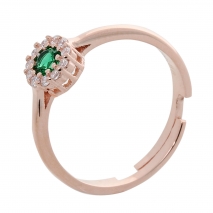 Σετ κοσμημάτων Prince Silvero (κολιέ, σκουλαρίκια και δαχτυλίδι) από ροζ επιχρυσωμένο ασήμι 925ο με ημιπολύτιμες πέτρες (ζιργκόν). JD-SE170G-R-SET δαχτυλίδι μέρος του σετ