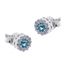 Σετ κοσμημάτων Prince Silvero (κολιέ, σκουλαρίκια και δαχτυλίδι) από επιπλατινωμένο ασήμι 925ο με ημιπολύτιμες πέτρες (ζιργκόν). JD-SE170Q-SET σκουλαρίκια μέρος του σετ