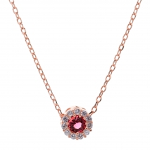 Prince Silvero Sterling Silver Jewel Set (necklace, earrings and ring) with rose gold plating and precious stones (zirconia). Product Code : JD-SE170R-R-SET necklace part of the set