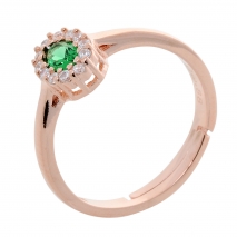 Σετ κοσμημάτων Prince Silvero (κολιέ, σκουλαρίκια και δαχτυλίδι) από ροζ επιχρυσωμένο ασήμι 925ο με ημιπολύτιμες πέτρες (ζιργκόν). JD-SE171G-R-SET δαχτυλίδι μέρος του σετ