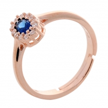 Σετ κοσμημάτων Prince Silvero (κολιέ, σκουλαρίκια και δαχτυλίδι) από ροζ επιχρυσωμένο ασήμι 925ο με ημιπολύτιμες πέτρες (ζιργκόν). JD-SE171M-R-SET δαχτυλίδι μέρος του σετ