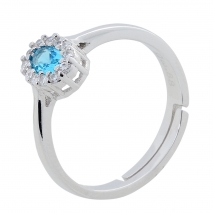 Σετ κοσμημάτων Prince Silvero (κολιέ, σκουλαρίκια και δαχτυλίδι) από επιπλατινωμένο ασήμι 925ο με ημιπολύτιμες πέτρες (ζιργκόν). JD-SE171Q-SET δαχτυλίδι μέρος του σετ