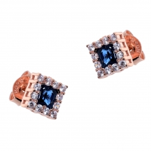 Σετ κοσμημάτων Prince Silvero (κολιέ, σκουλαρίκια και δαχτυλίδι) από ροζ επιχρυσωμένο ασήμι 925ο με ημιπολύτιμες πέτρες (ζιργκόν). JD-SE172M-R-SET σκουλαρίκια μέρος του σετ