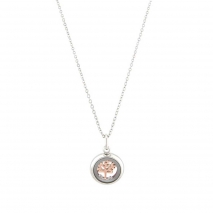Loisir Stainless Steel Necklace 01L03-00409 with Precious Stones (Quartz Crystals) and Ion Plated Rose Gold