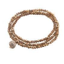 Loisir Bracelet 02L15-00545 Bell with Rose Gold Brass and Precious Stones (Quartz Crystals)