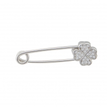 Loisir Sterling Silver Baby Kids Brooch 06L01-00416 with Platinum Plating and Precious Stones (Zirconia)