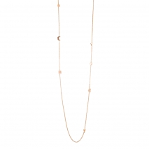 Loisir Necklace 01L15-00510 with Rose Gold Brass and Precious Stones (Zirconia)