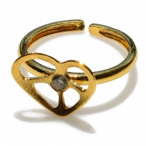 Χειροποίητο δαχτυλίδι Eight-Ring-RG-00723 καρδιά από επιχρυσωμένο ασήμι 925ο με ημιπολύτιμες πέτρες (ζιργκόν)