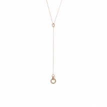 Oxette Necklace 01X15-00096 Hoops with rose gold brass