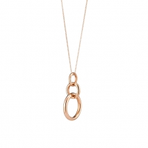 Oxette Necklace 01X15-00097 Hoops with rose gold brass