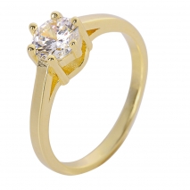 Prince Silvero Sterling Silver Ring 9A-RG072-3 (engagement ring) with gold plating and precious stones (zirconia).