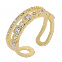 Prince Silvero Sterling Silver Ring 9A-RG073-3 with gold plating and precious stones (zirconia).