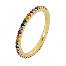 Prince Silvero Sterling Silver Ring 9B-RG063-3 with gold plating and precious stones (zirconia).