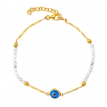 Loisir Gold Sterling Silver Bracelet 02L05-01118 eye with semi precious stones (pearls)