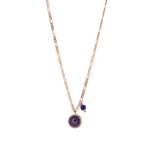 Loisir Sterling Silver Necklace 01L05-01447 eye with rose gold plating and semi precious stones (zirconia)