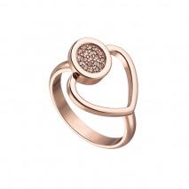 Loisir Ring 04L15-00254 Heart with Rose Gold Brass and semi precious stones (Zirconia)