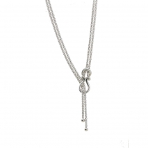 Oxette Sterling Silver Necklace 01X01-04979 with platinum plating