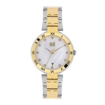 Visetti ladies watch PE-355SGI with silver and gold stainless steel frame and band