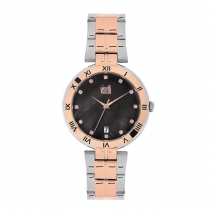 Visetti ladies watch PE-355SRB with silver and rose gold stainless steel frame and band