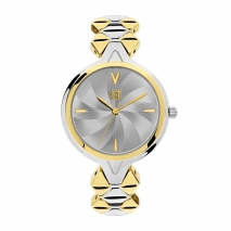 Visetti γυναικείο ρολόι ZE-364SGI με ασημί και χρυσή ατσάλινη κάσα και μπρασελέ