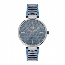 Visetti ladies watch ZE-365SCC with silver and blue stainless steel frame and band