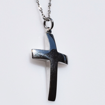 Handmade sterling silver cross 925o with silver chain and cord with platinum plating IJ-090008A Image 2