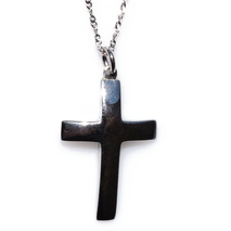 Handmade sterling silver cross 925o with silver chain and cord with platinum plating IJ-090008A