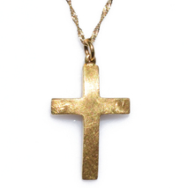 Handmade sterling silver cross 925o with silver chain and cord with mat gold plating IJ-090008E