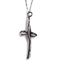 Handmade sterling silver cross 925o with silver chain and cord with platinum plating IJ-090012A Image 2
