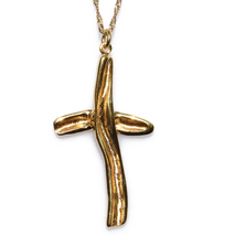 Handmade sterling silver cross 925o with silver chain and cord with gold plating IJ-090012B