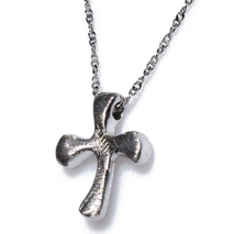 Handmade sterling silver cross 925o with silver chain and cord with platinum plating IJ-090014A Image 2