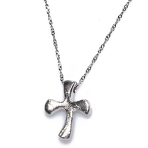 Handmade sterling silver cross 925o with silver chain and cord with platinum plating IJ-090014A