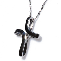 Handmade sterling silver cross 925o with silver chain and cord with platinum plating IJ-090016A Image 2