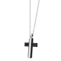 Visetti stainless steel cross AD-KD227B with silver and black plating