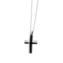 Visetti stainless steel cross AD-KD233B with silver and black plating