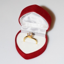 Handmade wedding ring with sterling silver gold plating and precious stones (zircon) IJ-010478-G in gift box
