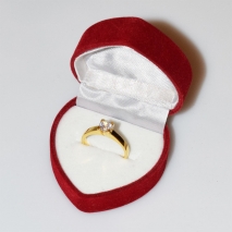 Handmade wedding ring with sterling silver gold plating and precious stones (zircon) IJ-010481-G in gift box